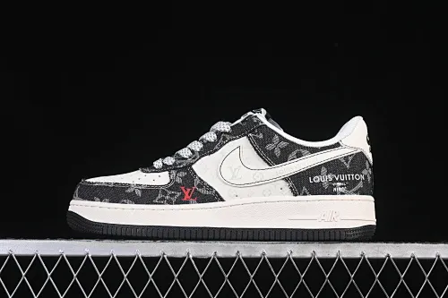 All categories Nk Air Force 1 Air Force series Nk Air Force 1 Low Air Force low-top Nike Air Force 1'07 Low LV co-branded denim beige and black stitching Air Force 1 low-top casual sneakers MZ9588-815